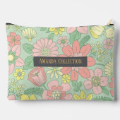 Pochette À Accessoires Lettres dorées botaniques modernes de sauge vert (Verso)