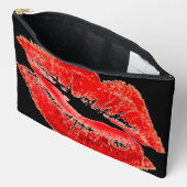 Pochette À Accessoires Lèvres rouges bisou smack (Ouvrir)