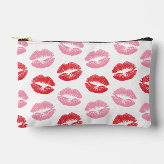 Pochette À Accessoires Lèvres rouges et roses, Motif des lèvres, bâton à (Recto)