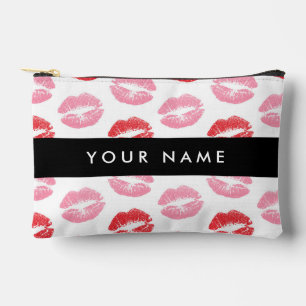 Pochette À Accessoires Lèvres Rouges, Lèvres Roses, Baiser, Votre Nom, Pe