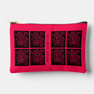 Pochette À Accessoires Ligne de jardin de minuit Raspberry Bloom