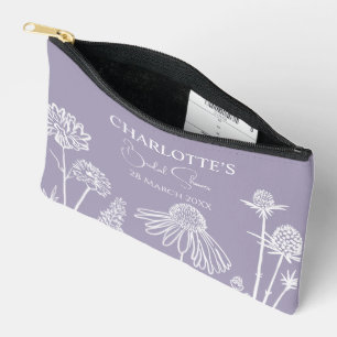 Pochette À Accessoires Lilac  Fleurs Sauvages Esquisse Fleurs Mariage 