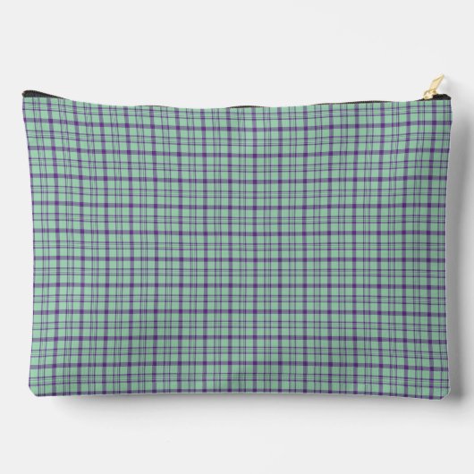Pochette À Accessoires Lime Green Purple Plaid Classic Pattern (Verso)