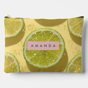 Pochette À Accessoires Lime personnalisée tranche scintillante paillettes
