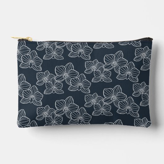 Pochette À Accessoires Linear Orchid | Floral Dark Navy (Recto)