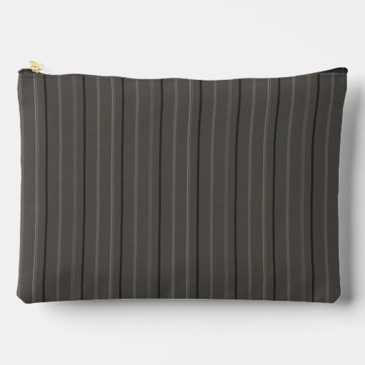 Pochette À Accessoires Linge de luxe rayé au charbon chaud (Recto)