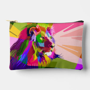 Pochette À Accessoires Lion Colorful Prismatic Pop Art Design-62501