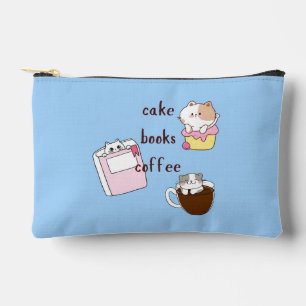 Pochette À Accessoires Livres Café Chats