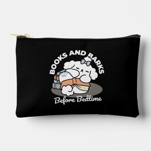 Pochette À Accessoires Livres et écorces - Conception de lecture de chien (Recto)