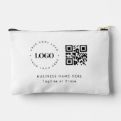 Pochette À Accessoires Logo de l'entreprise personnalisée Code QR Minimal (Verso)