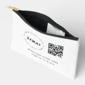 Pochette À Accessoires Logo de l'entreprise personnalisée Code QR Minimal (Ouvrir)