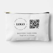 Pochette À Accessoires Logo de l'entreprise personnalisée Code QR Minimal (Recto)