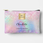 Pochette À Accessoires Logo d'entreprise Holographique rose violet (Recto)