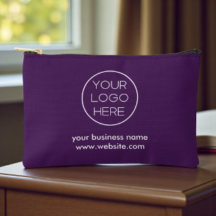 Pochette À Accessoires Logo d'entreprise personnalisé élégant Violet pr