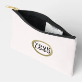 Pochette À Accessoires Logo d'entreprise Simple Élégant Moderne Rose (Ouvrir)