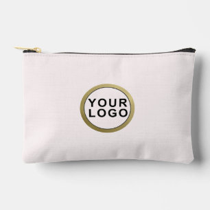 Pochette À Accessoires Logo d'entreprise Simple Élégant Moderne Rose Pâle