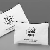 Pochette À Accessoires Logo d'entreprise simple et texte promotionnel bla
