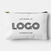 Pochette À Accessoires Logo rectangulaire moderne noir (Recto)
