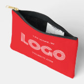 Pochette À Accessoires Logo rectangulaire moderne rouge et blanc (Ouvrir)