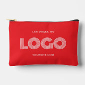 Pochette À Accessoires Logo rectangulaire moderne rouge et blanc (Recto)