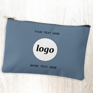 Pochette À Accessoires Logo Texte Professionnel Promotion Marque Bleue