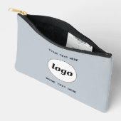 Pochette À Accessoires Logo Texte Professionnel Promotion Marque Bleue (Ouvrir)
