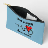 Pochette À Accessoires Love a Nurse Heart Stethoscope Design (Ouvrir)