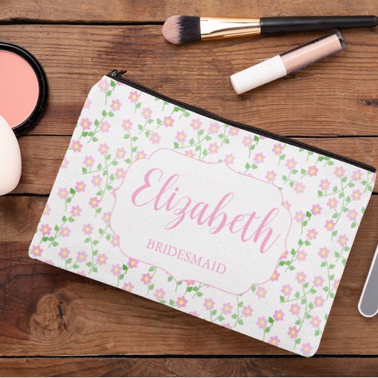 Pochette À Accessoires Love Is In Bloom Pink Floral Wedding Party