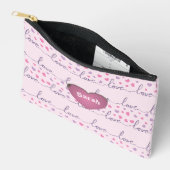 Pochette À Accessoires LOVE word On Pink Heart Arrière - plan (Ouvrir)