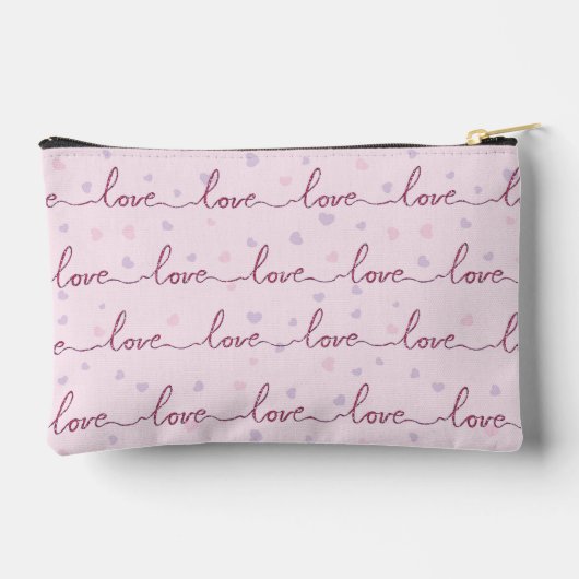 Pochette À Accessoires LOVE word On Pink Heart Arrière - plan (Verso)