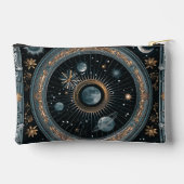 Pochette À Accessoires Lune orbitale céleste dorée avec astral orné (Verso)