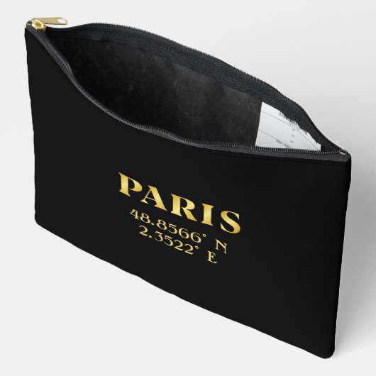 Pochette À Accessoires Lux Gold Paris Latitude & Longitude (Ouvrir)