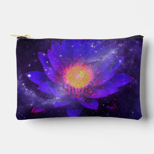 Pochette À Accessoires Lys d'eau de minuit cosmique (Recto)