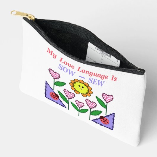 Pochette À Accessoires Ma Langue D'Amour Est Douce - Coudre (Ouvrir)