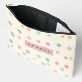 Pochette À Accessoires Macaron Pastel Personnalisé à Points (Ouvrir)