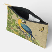 Pochette À Accessoires Macaw Blue Jaune Tropical Jungle Antique (Ouvrir)