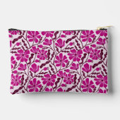 Pochette À Accessoires Magenta Mid-Century Modern Floral Pattern (Verso)
