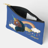 Pochette À Accessoires Magique Unicorn Arc en ciel et nuages Design (Ouvrir)