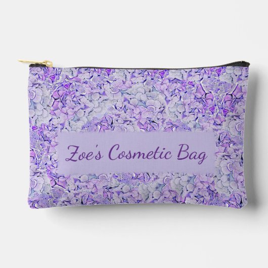 Pochette À Accessoires Magnifique hydrangée motif en lavande, floral (Recto)