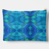 Pochette À Accessoires Magnifique Peacock Blue Abstrait (Verso)