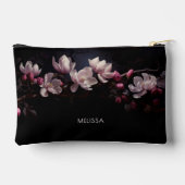 Pochette À Accessoires Magnolia 3D Fond Noir (Verso)