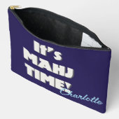 Pochette À Accessoires Mahj Mahjong Navy Blue Quote Personalized Name (Ouvrir)