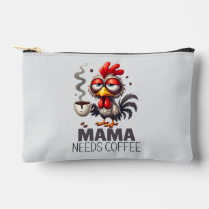 Pochette À Accessoires Mama a besoin de café surstimulé Drôle poulet