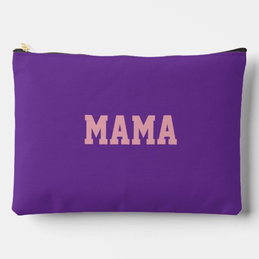 Pochette À Accessoires Mama Violet et Rose avec nom (Recto)