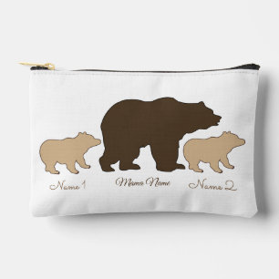 Pochette À Accessoires Maman Ours Personnalisée Avec 2 Noms D'Enfants Cad