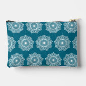 Pochette À Accessoires Mandala blanc sur fond bleu (Verso)