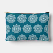 Pochette À Accessoires Mandala blanc sur fond bleu (Recto)