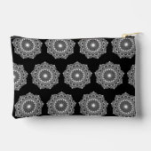 Pochette À Accessoires Mandala blanc sur fond noir (Verso)