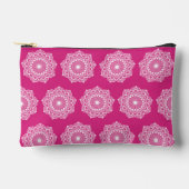 Pochette À Accessoires Mandala blanc sur fond rose (Recto)