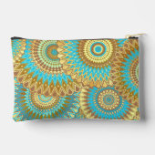Pochette À Accessoires Mandala bleu marron or recouvrant (Verso)